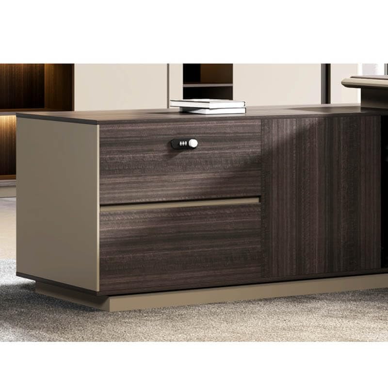 Image of Lakdi The Furniture Co Director & Executive L-Shape Luxury Office Table Modern Desk with Drawer and CPU Storage - Stylish, Spacious, and Sustainable Workspace - LDL-641