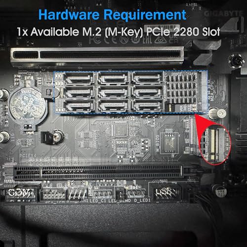 Tarjeta M.2 a SATA de 9 puertos multiplicador NVMe para SSD 5