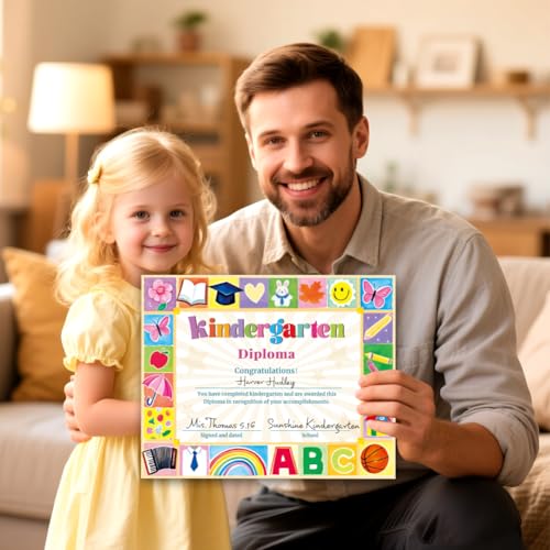 Doodlream 30 Bunte Muster Zertifikat Der Leistung Abschluss Auszeichnung Anerkennung Papier 25 x 20 cm Blank Student Sport Aktivitäten Award Vorschule Kindergarten Graduierung Diplom Zertifikate