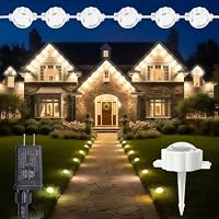 LightSeek 54Ft 36 LED Built-In Button Permanent Outdoor House Lights with 8 Modes (Warm White)