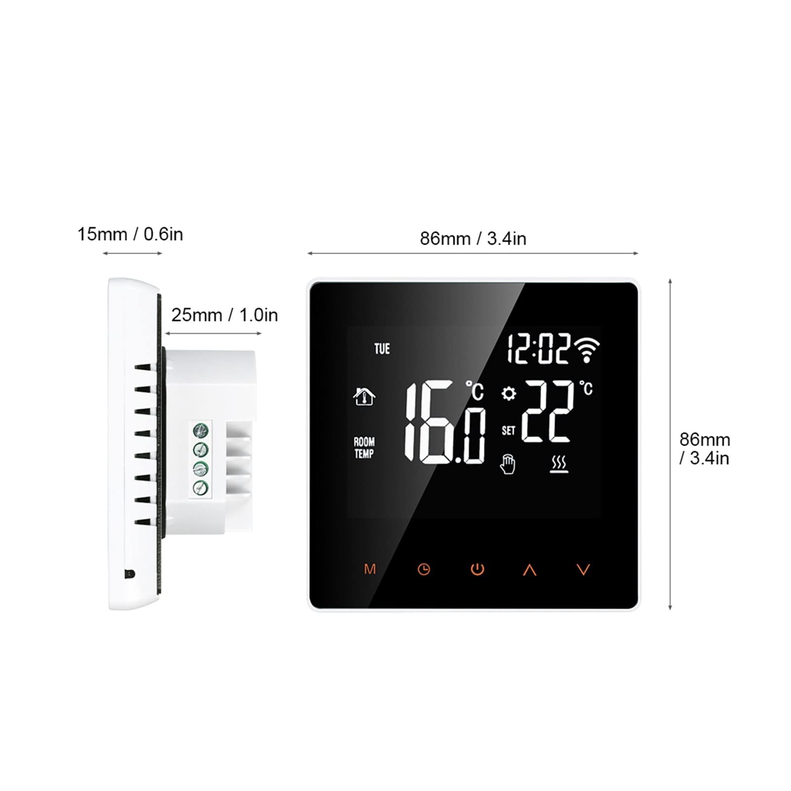 Cyfrowy higrometr termometr wewnętrzny Tuya WiFi Smart Thermostat, Elektryczna Ogrzewanie podłogowe Ogrzewanie Wody/Gaz Pilot Pilot Z wyświetlaczem LCD(NO WiFi 3A Heating)