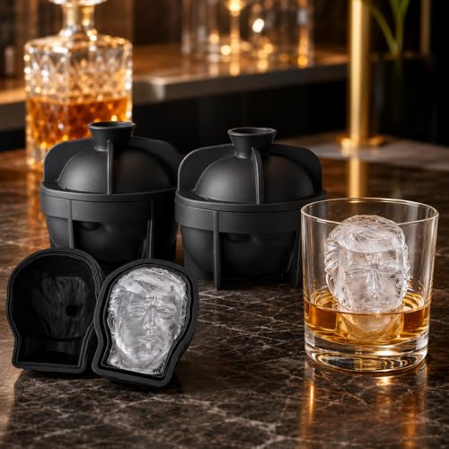 Molde para cubitos de hielo 3D cabeza divertida 2 unidades miniatura 1