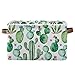 Cactus Storage Bin Collapsible with Handle Rectangle Waterproof Cactus Basket for Storage Cube Closet Organizer for Toy Nursery Book Office Shelf Bathroom