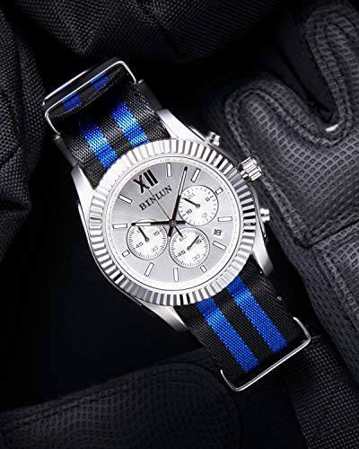 Image of BINLUN Nylon Watch Band Thick G10 Premium Ballistic Nylon Multicolor Replacement Watch Straps with Silver /Black Stainless Steel Buckle for Men Women 18mm 20mm 22mm 24mm