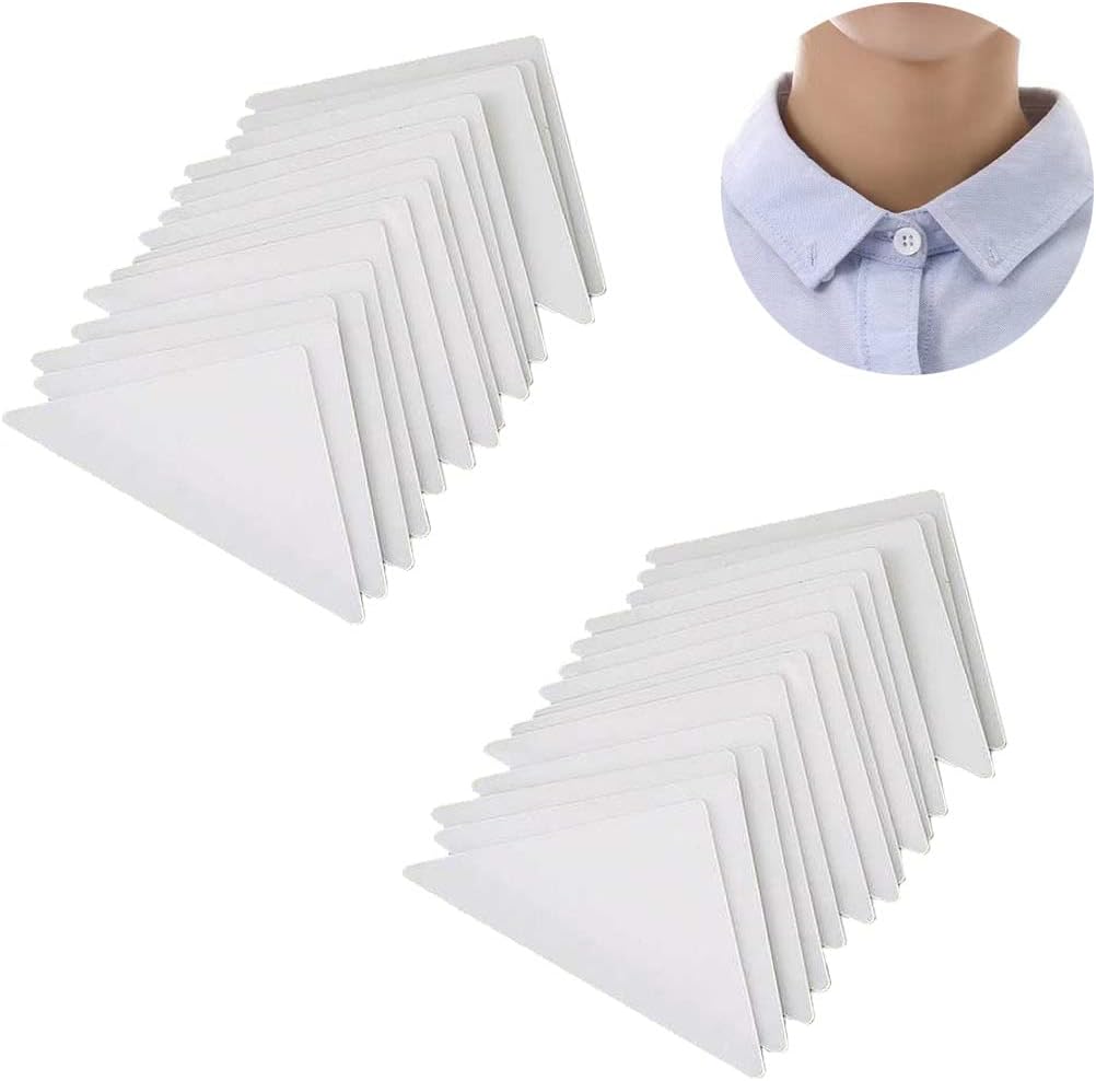 80 Pcs Collar Stay Stickers, Men's Shirt Collar Stiffeners Men's Collar Brace Collar Shaping Patch, Shirt Collar Stickers, Men's Shirt Collar Brace Plastic Collar Brace Sticker