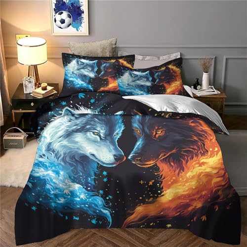 Housse de couette microfibre hypoallergénique imprimé 3D avec zip