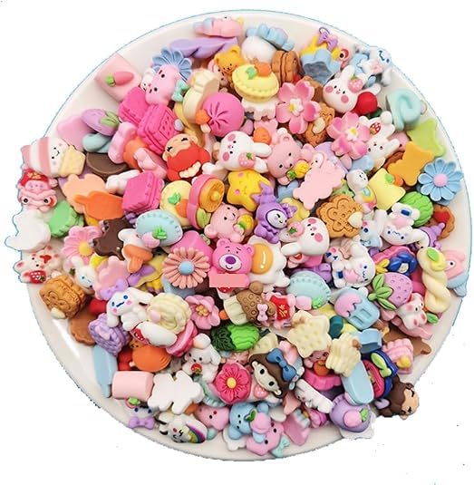 NEOBABY Mixed Resin Cute Jewelry Making Charms Anime Beads Flatback DIY Crafts Accessories Mixed Designs, Multicolor, Pack...