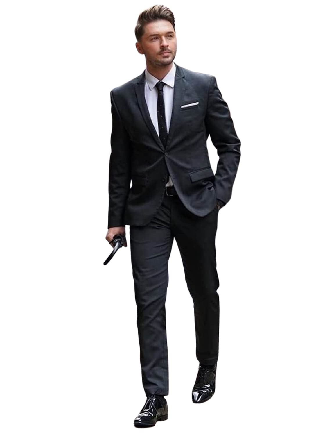 Uomo Vestito 2 Pezzi Quotidiano Prom Monopetto Giacca e Pantaloni