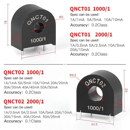 Transformateur de courant QNCT02 pour circuit imprimé 10A à 50A - 3