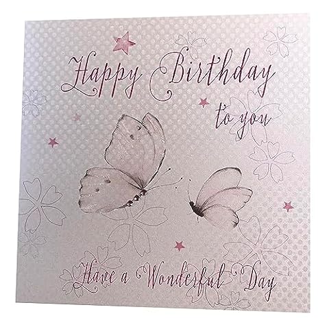 white cotton cards Motyle 'Happy Handmade Birthday Card, White, WB72