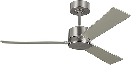 Monte Carlo 3ROZR44BS Rozzen Ventilador de techo de 44 pulgadas con control remoto, acero cepillado