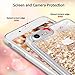 Maxdara Case for iPhone 6 6s 7 8 Glitter Liquid Girls Women Case with Tempered Glass Screen Protector Floating Bling Sparkle Luxury Pretty Protective Case for 6 6s 7 8 4.7 inches (Gold Silver)