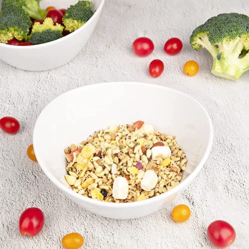 Glowsol Extra Large Soup Bowls, Large Salad Bowls, 42 Ounce Porcelain Bowls Set For Rice, Cereal, Pasta, Soup, Fruit, Dinner, Deep Bowls For Party Eating, White #TOP4