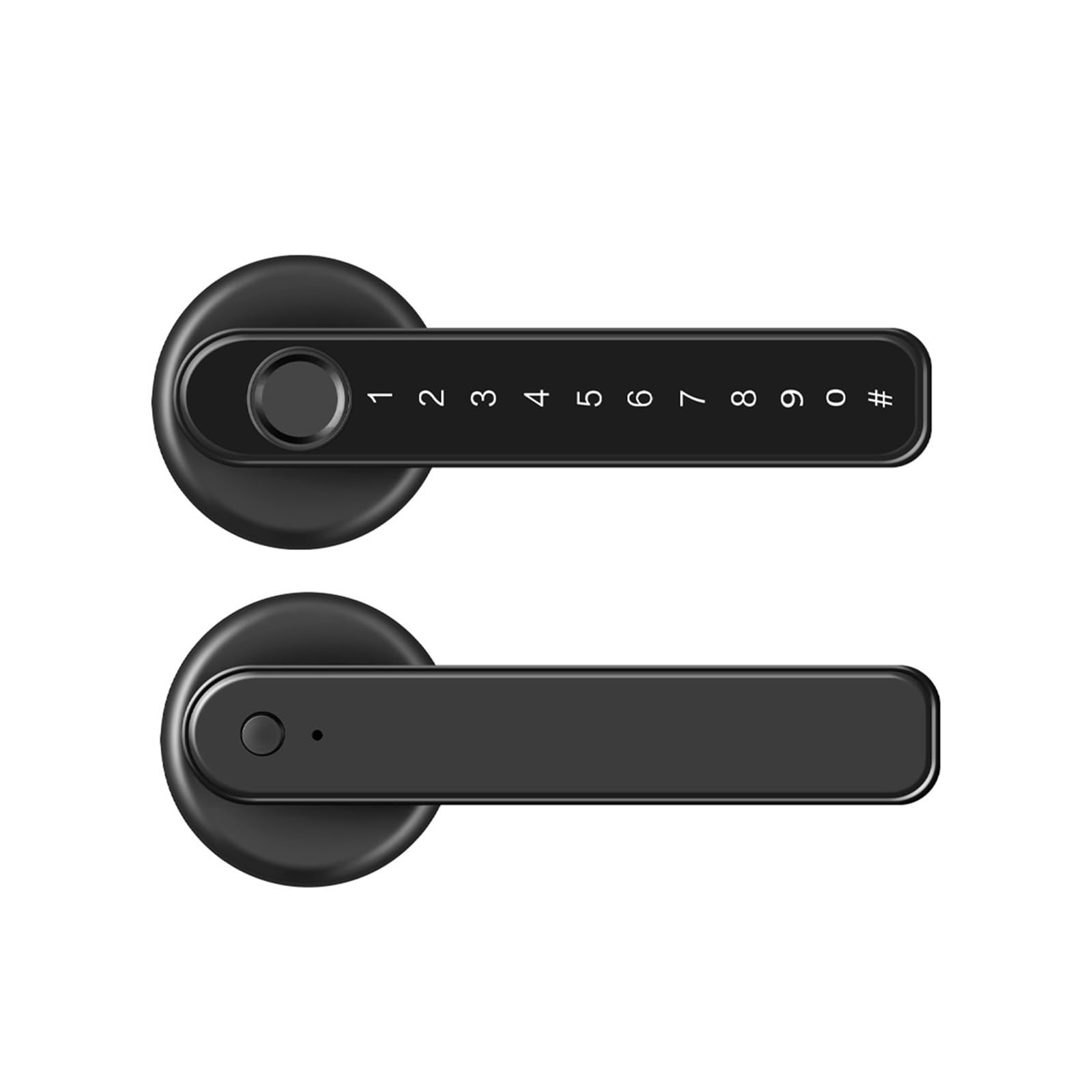 JVDDI Smart Door Handle, Bluetooth Smart Fingerprint Door Lock Password Mechanical Key Unlocking for Single Handle Rainproof(Nero)