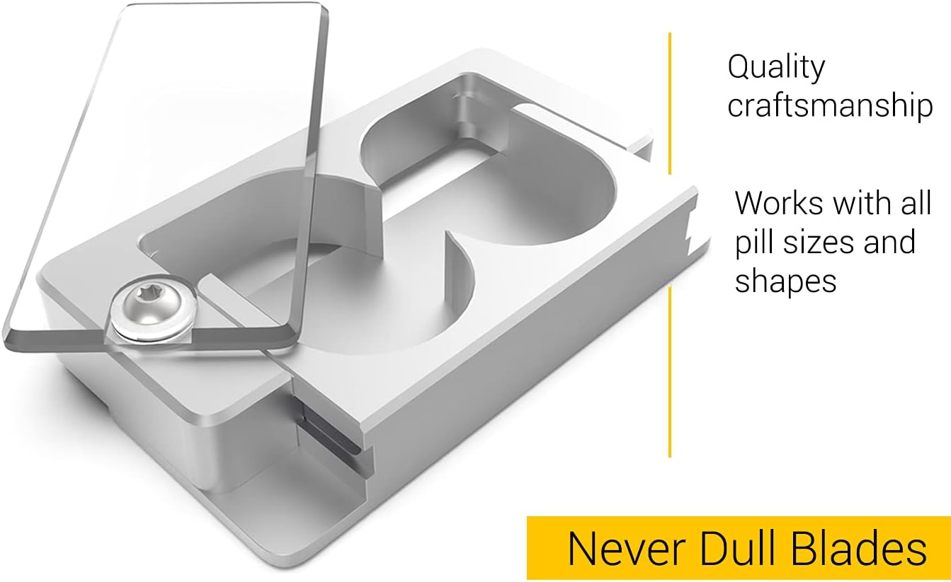 EqualSplit Pill Splitter, Double Blades, Cleanly Split or Quarter Any Pill - Great for Pets Too! : Health & Household