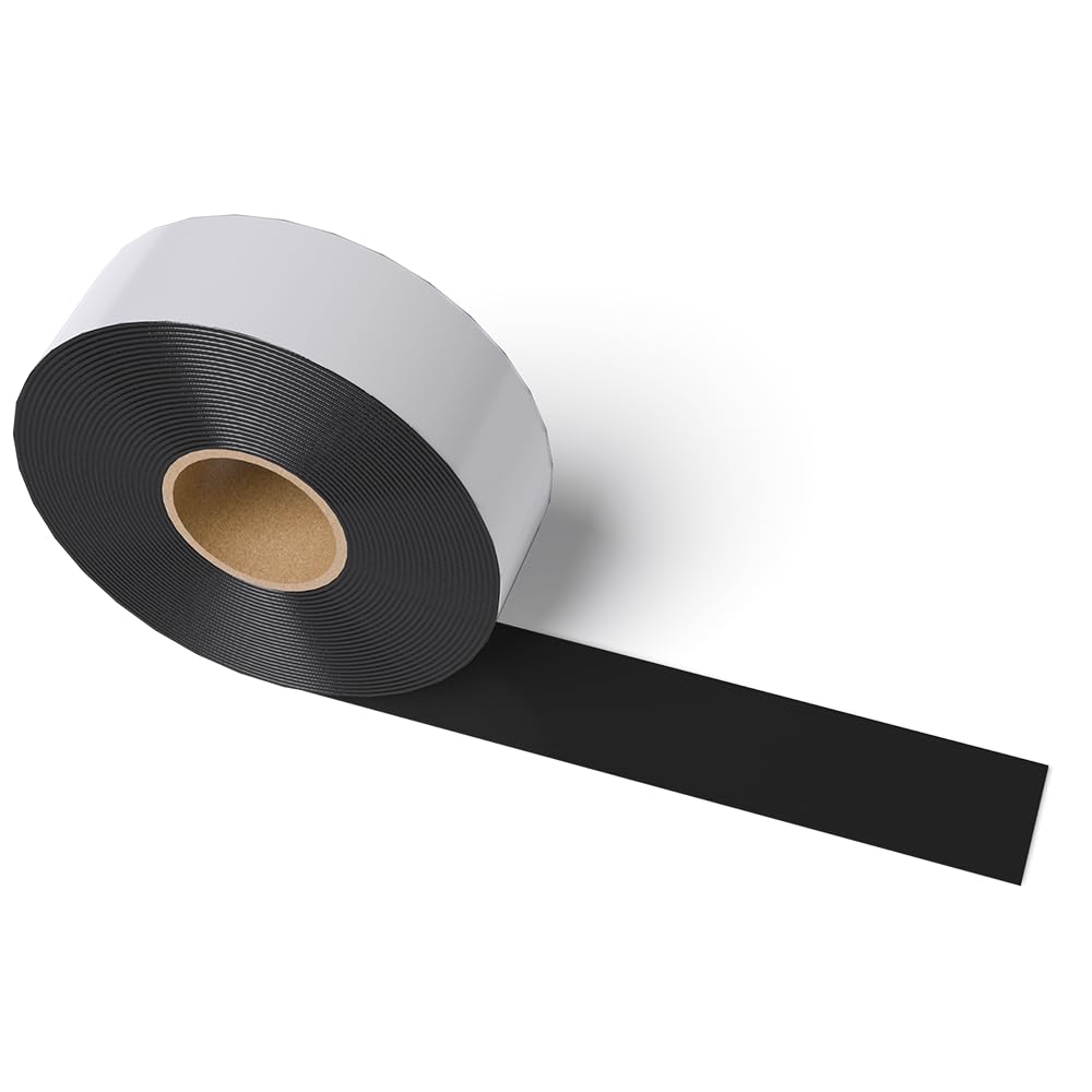 Selbstklebendes EPDM Fugenband als Montagehilfe - schwarzes Dichtungsband für Fassadenprofile | Stärke 0,8mm / Länge 25m (60mm)