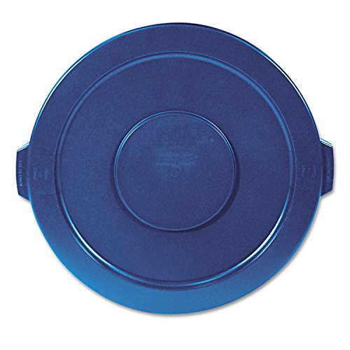 Rubbermaid 263100BE Round Flat Top Lid, for 32-Gallon Round Brute Containers, 22 1/4-Inch, dia., Blue
