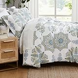 Southshore Fine Living, Inc. Oversized King/California King Duvet Cover Set Soft Premium Bedding with Zipper Closure Includes 1 Boho Duvet Cover and 2 Pillow Shams, Machine Washable, Infinity Aqua