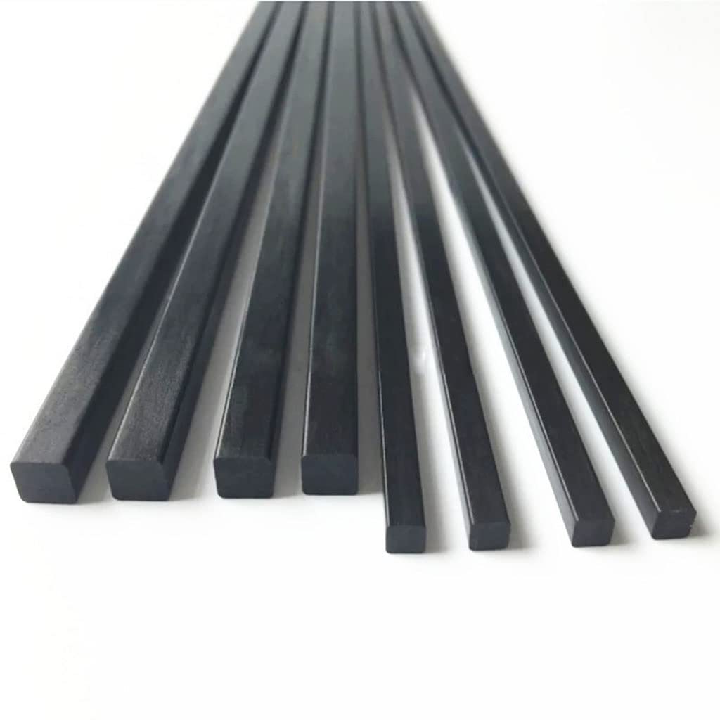 Pręty kwadratowe z włókna węglowego 500 mm, średnica 2-10 mm Pultrudowane pręty CFRP do majsterkowania, latawców, RC(5pcsx6mm)