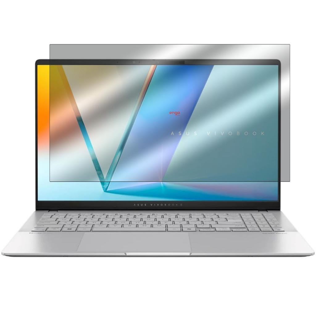 Engo Asus Vivobook S15 Oled 15.6 İnç İle Uyumlu Hayalet Ekran Koruyucu Notebook, Yandan Görünmeyen Anti-Spy Gizlilik (Privacy) Laptop Koruması, 9H Temperli Nano Kırılmaz Esnek Cam, Parlama Önleyici