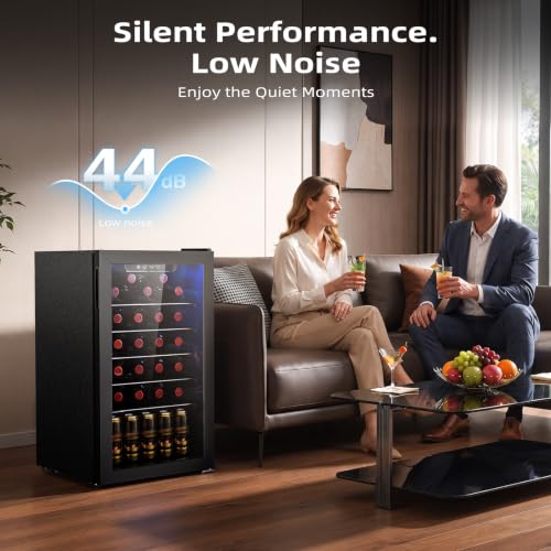Image of Antarctic Star Wine Cooler Freestanding Wine Cellar 3.1 Cu.Ft Black