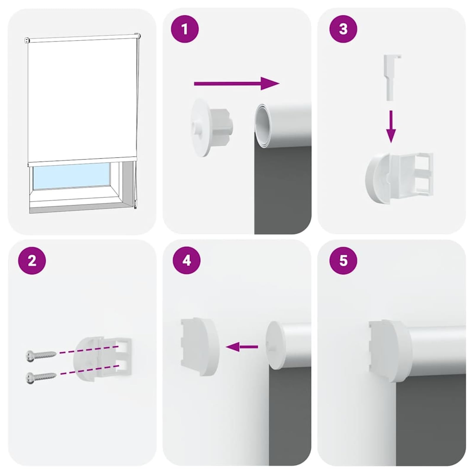 Gecheer Store à rouleau occultant 150 x 175 cm, largeur du tissu 146,6 cm, store à rouleau vertical, store occultant, store roulant, stores à rouleaux pour porte fenêtre, p4011424