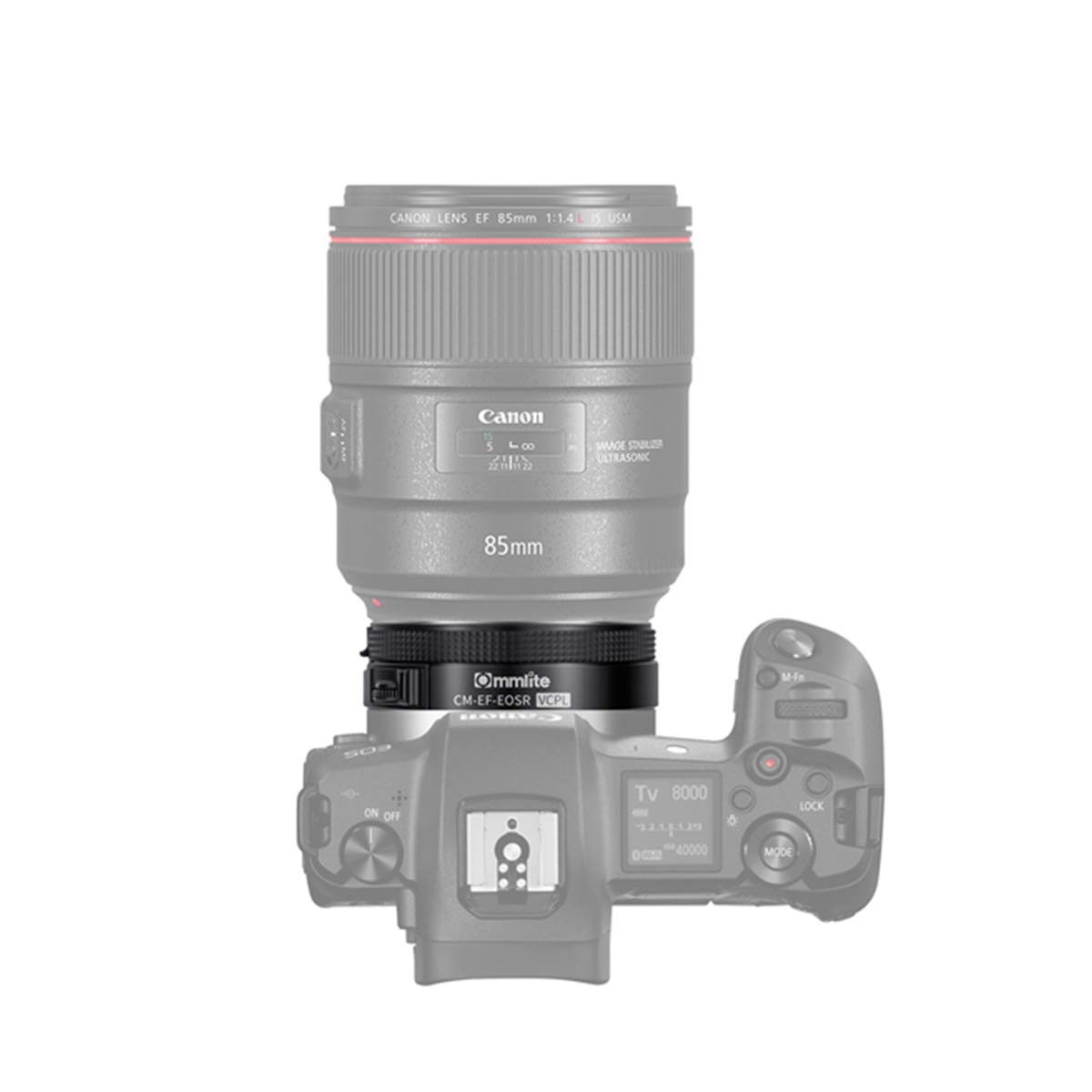 Commlite CM-EF-EOSR VCPL AF Adaptateur de monture d'objectif EF/EF-S vers appareil photo EOSR/RF avec CP variable