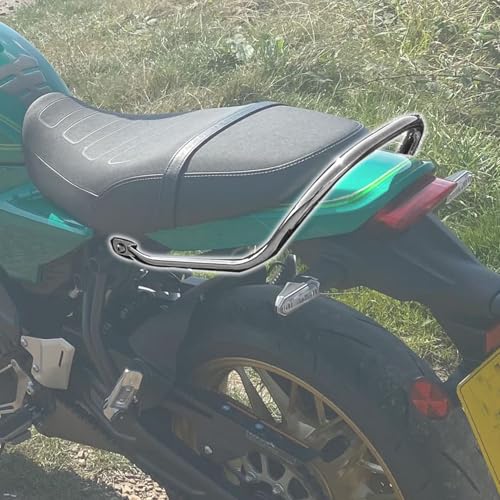 Midimttop バイク スチール製 リアバンパー 助手席 ハンドハンドル グラブバー レール アームレスト サポートブラケット適用車種 Z-650RS Z-650RS Z650RS カフェ アクセサリー 2021 2022 2023 2024 (クロム)