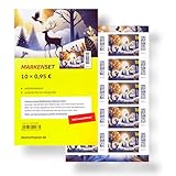 10 Stück 0,95 EUR 95 Cent postfrische selbstklebende Briefmarken | Frankaturware Markenset (Motiv: Weihnachten/Winter)