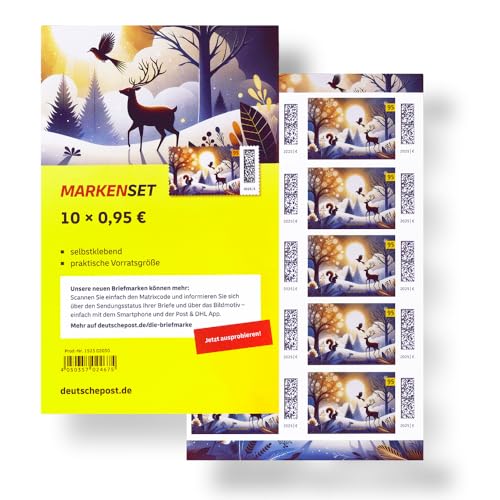 10 Stück 0,95 EUR 95 Cent postfrische selbstklebende Briefmarken...