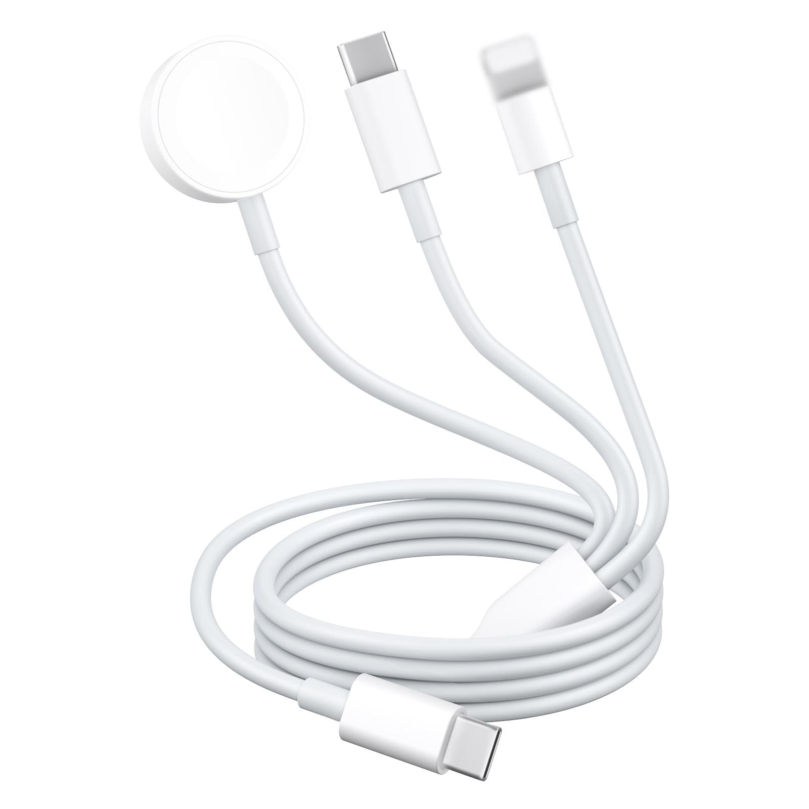 Yitonglian 3 in 1 Watch Charging Cable Compatible for Apple Watch: USB C Multi Charger Cord Compatible with iWatch 10/9/SE2/8/7/6/5/4/3/2/1/SE and Phone 16/15/14/13/12(4.9FT)