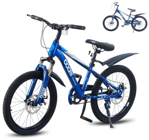 LSBIKE Kinderfahrrad 18/20/22 Zoll, Kinder Fahrrad mit Schlammschutz und Doppelscheibenbremsen, Verstellbarer Sitz & Vorderer Aufhängung Alter 5-12 Jahre alte Kinder Geschenk (Blau, 22 Zoll)