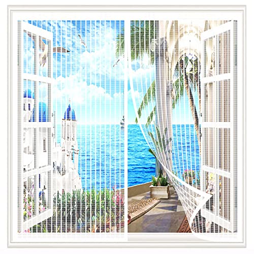 Mosquitera de malla con imanes para ventana blanca de 85x230cm