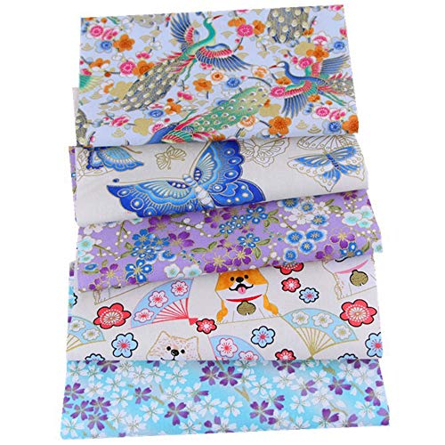 ACCOCO 30pcs 8\" x 10\"(20cm x 25cm) Cotton Craft Fabric Bundle Squares Patchwork,Japanese Style Cotton Wrapping Cloth Squares Quilting Fabric, Bundles of Fabric for DIY Patchwork Sewing - Thumbnail 5