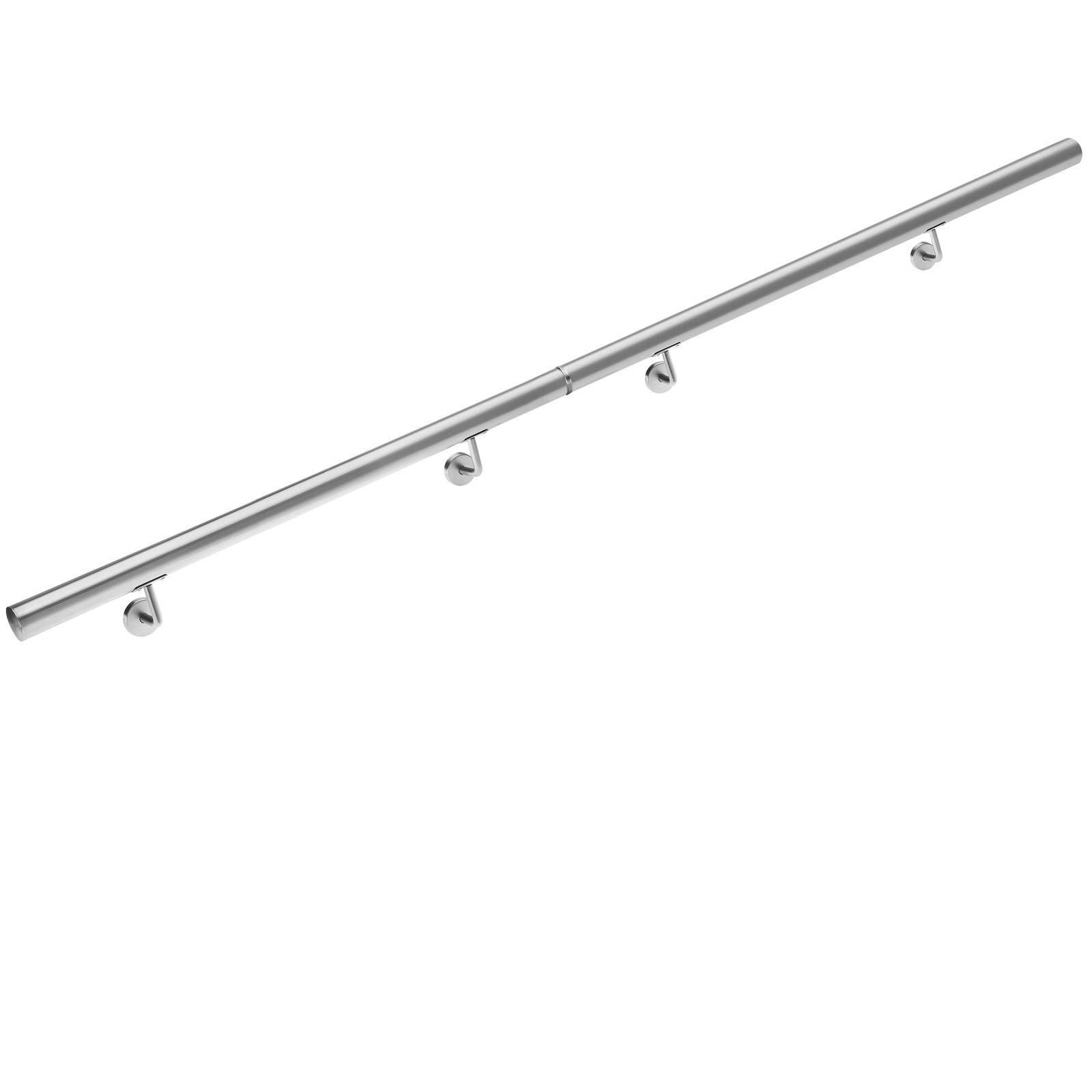 Monzana Pasamanos de Acero Inoxidable Barandilla de Pared para Escalera 200cm Soporte Pared Interior Exterior