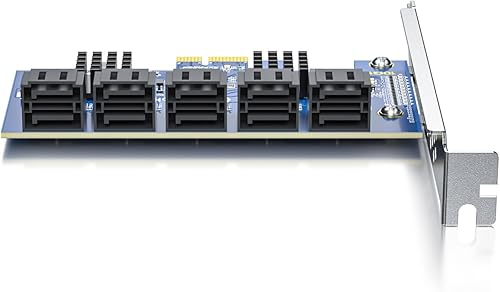 Miniatura 3 de Adaptador M.2 (llave M) a 6xSATA, con 6 cables SATA, SATA3.0, NO-Riad, para PC de sobremesa Soporte SSD y HDD