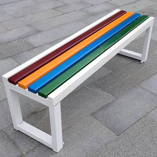 Doppelsitzbank mit Metallrahmen, rückenfrei, für Garten und...