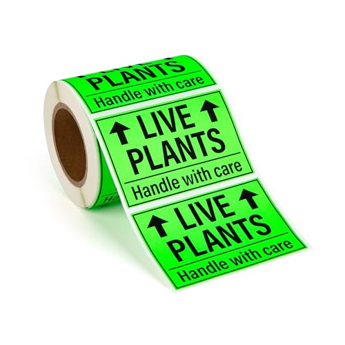 250pcs Live Plants Shipping Stickers, Handle with Care Labels for Gardens, Nurseries, Landscaping, 3