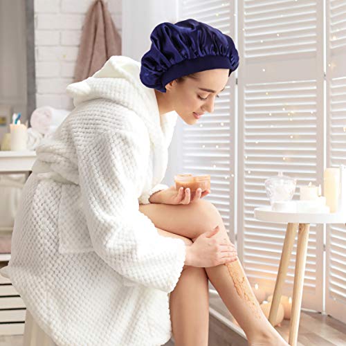 EXCEART Zachte Satijnen Slaapmuts Motorkap Nacht Slaapmuts Hoofddeksel Zijdeachtige Haaruitval Cap Voor Dames Meisjes… - Image 4
