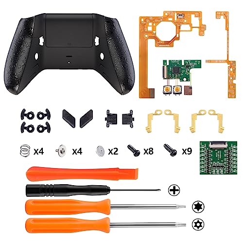 Image of eXtremeRate Textured Black Lofty Programable Remap & Trigger Stop Kit, Upgrade Boards & Redesigned Back Shell & Side Rails & Back Buttons & Trigger Lock for Xbox One S /X Controller Model 1708