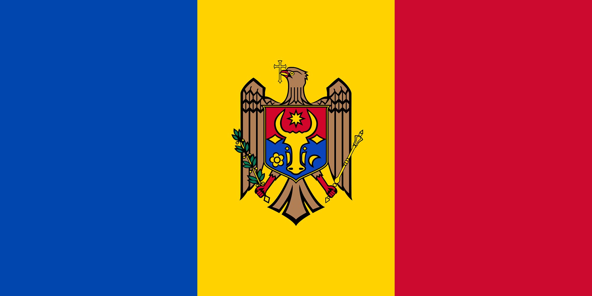 Drapeau Moldavie 100x150cm grand format paysage de 1.5m²