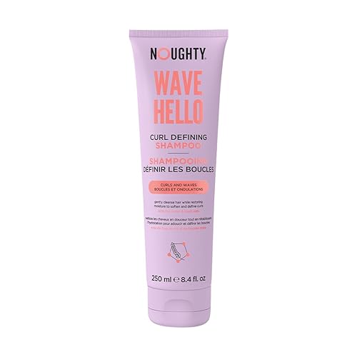 Noughty Wave Hello Curl Defining Shampoo - 97% natural, fórmula rica en vitaminas para cabello rizado y ondulado, cuidado del cabello vegano sin