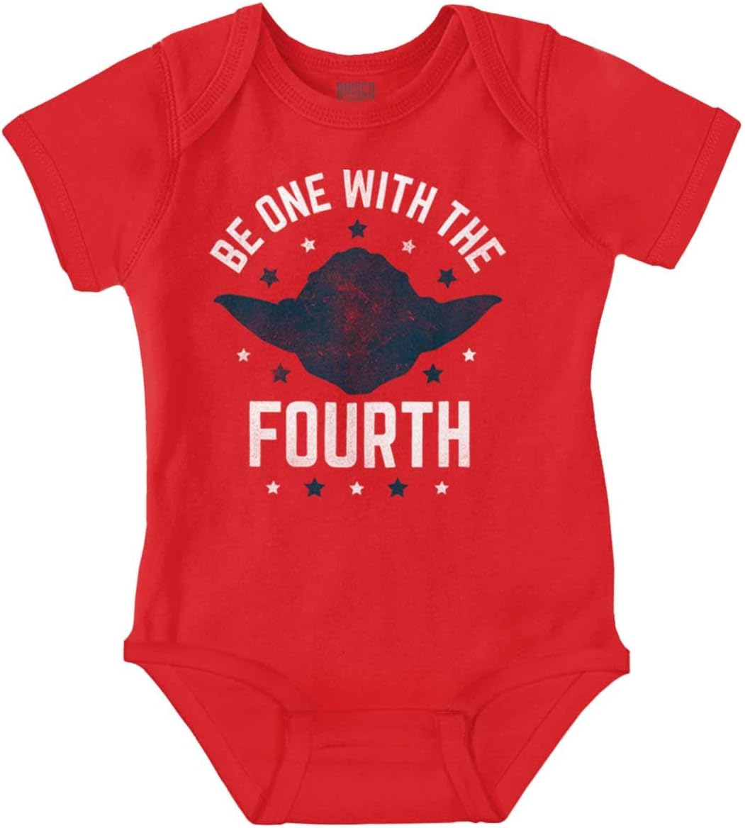 Brisco Brands Be One With The Fourth America Pun Baby Romper Boys or Girls