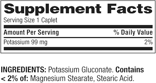 Miniatura 2 de ikj Comprimidos de Potasio Suplemento Dietético Tamaño Valor, 99 Mg, 500 unidades