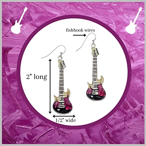 Pammyj Purple Guitar Dangle Earrings #TOP3