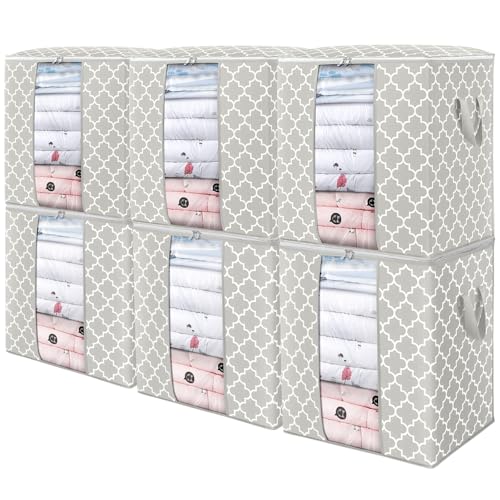 WISELIFE 100L Storage Bags 6 Pack for Bedding