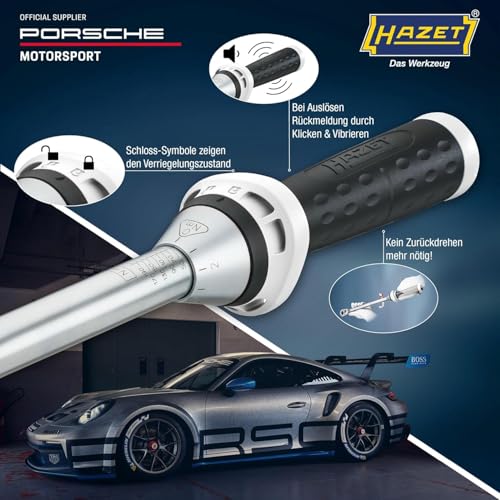 Image of HAZET Torque Wrench [Porsche Motorsport Edition Limited Edition] 5122-3CT-PD 1 /2 inch Drive, 40-200 Nm Measurement Range, Accuracy ±3%, Automotive Maintenance, DIY, Professional Tools, Ratchet