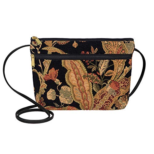 Danny K. Women's Tapestry Zipper Purse Crossbody Handbag, Adjustable Cord, Handmade in USA