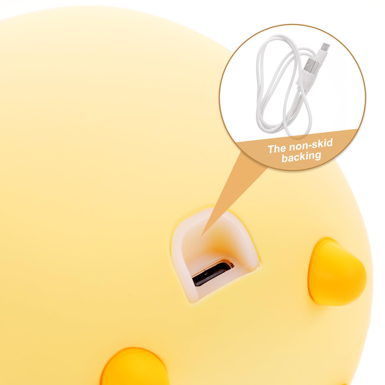 Réveil LED en Silicone Jaune Fonction Veilleuse et Alarme, Lampe de Nuit Créative pour Chambres D'garçon et Filles, Batterie 1500mah, Câble USB Inclus