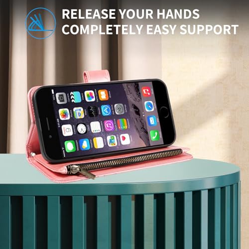 Housse iPhone 6S avec protège-écran en verre trempé et rangement cartes à rabat